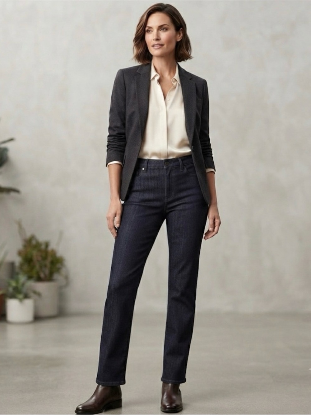 Zara Women's Dark Blue Straight Leg Jeans
